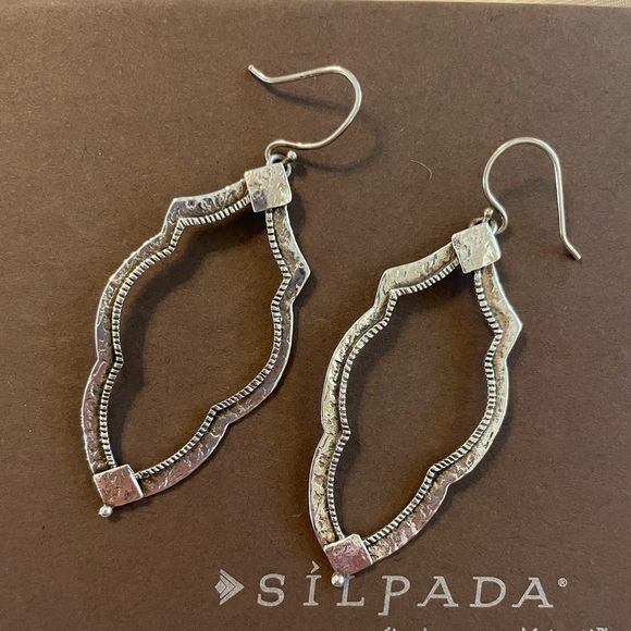 Silpada ‘Vintage Frame’ Sterling Silver Etched Earrings W3282 - Picture 2 of 15